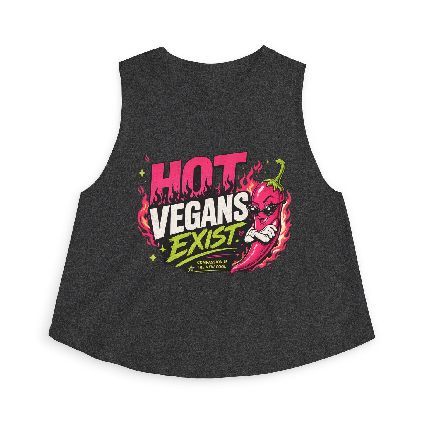 Hot Vegans Exist Crop Top — Funny Vegan Graphic Tank for Women