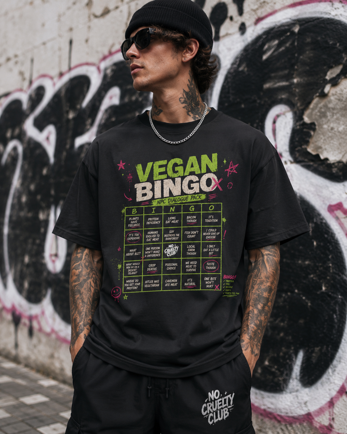 Vegan Bingo Graphic Tee — Funny Plant-Based Bingo Card Shirt